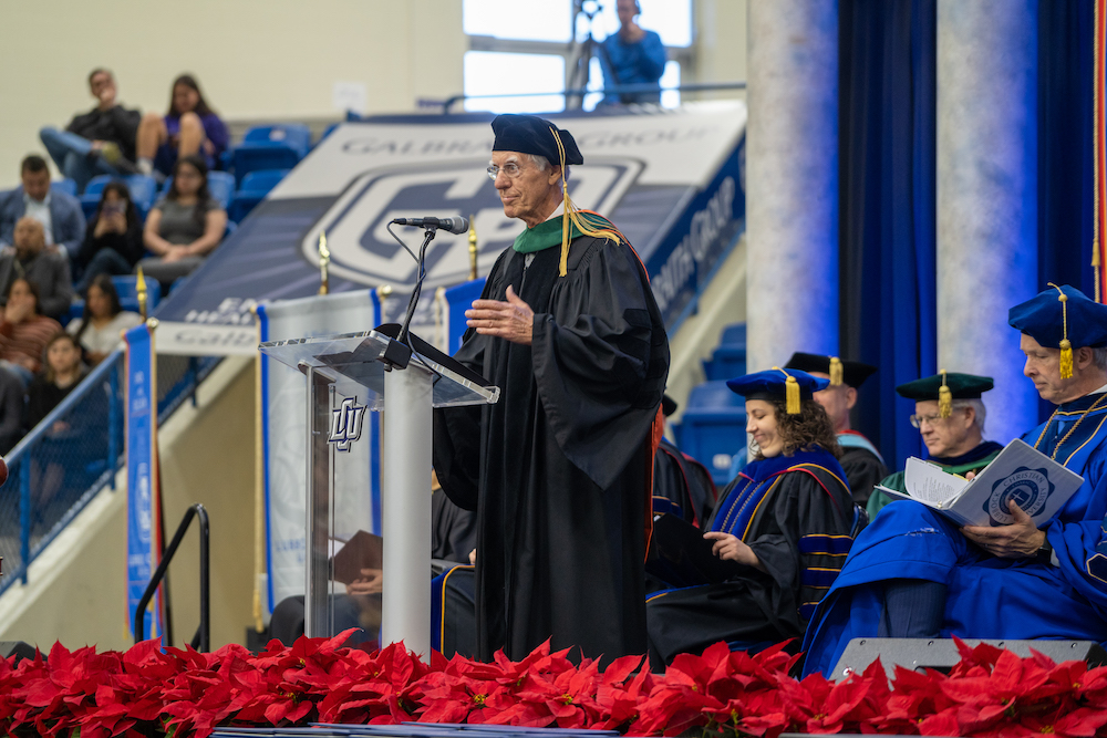 Dr. B. Ward Lane speaks at LCU's commencement ceremony