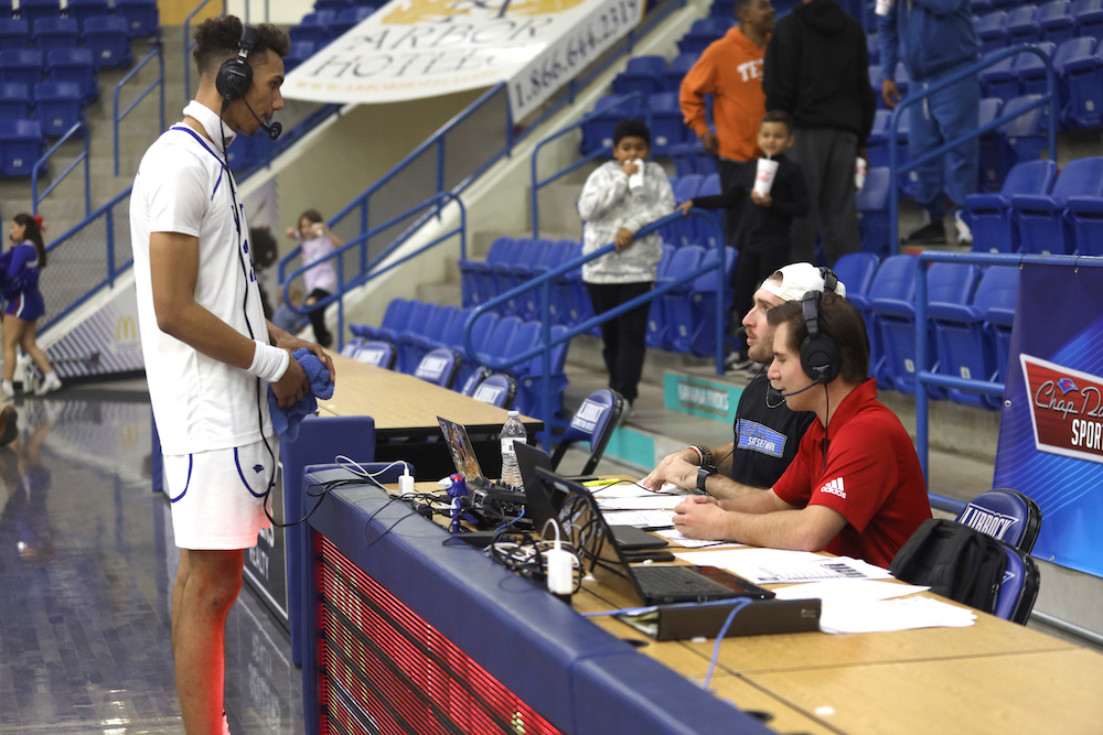 Chap Radio Sports Network interviews LCU Chap Russell Harrison after a game