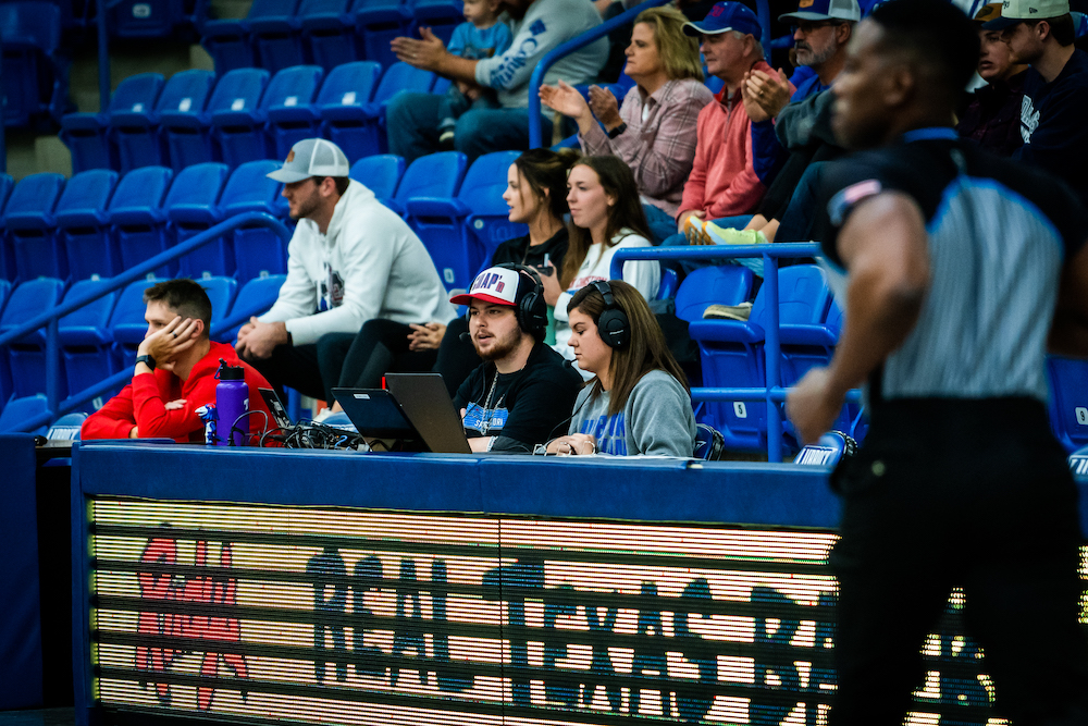 Chap Radio team calling a basketball game