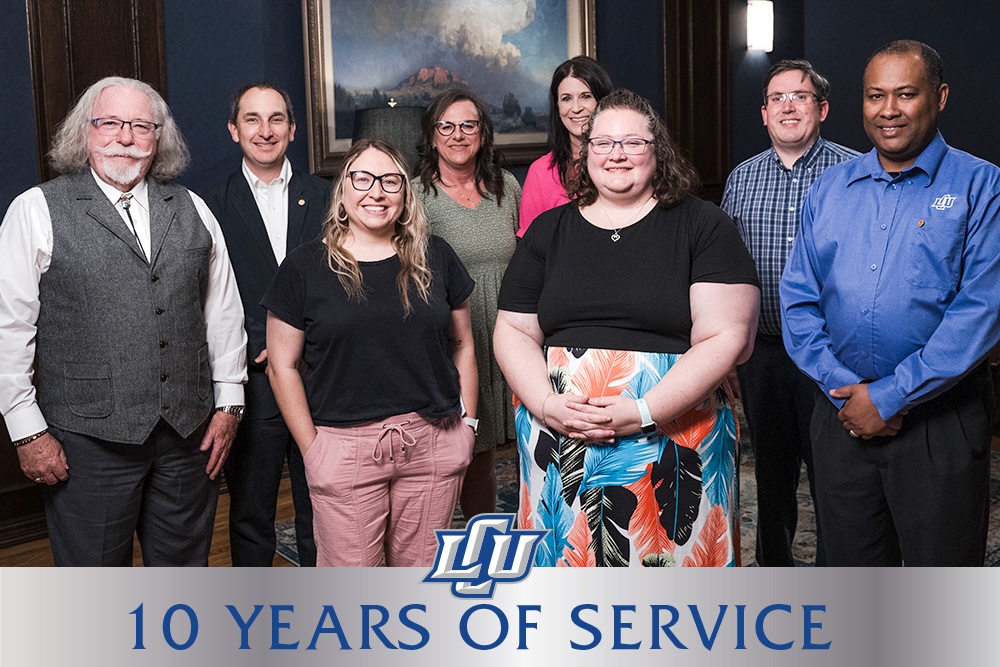 faculty and staff celebrating 10 years of service