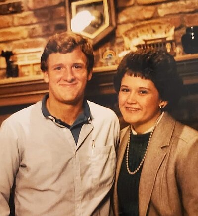 Keith and Kelly standing together when they were younger