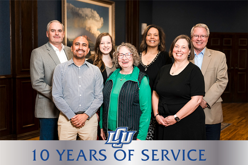 the ten years of service awardees who attended the banquet evening