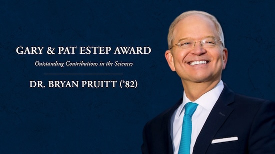 headshot of Bryan Pruitt with text of his award title