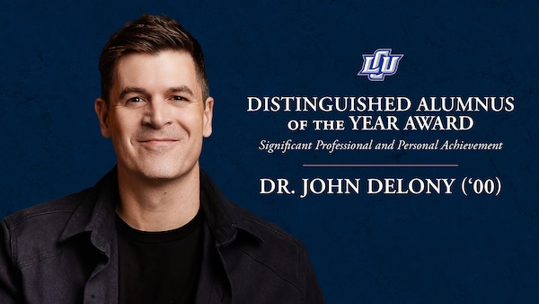 headshot of John Delony with award logo to the right
