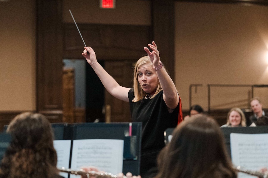 Dr. Lisa Conducting the band.
